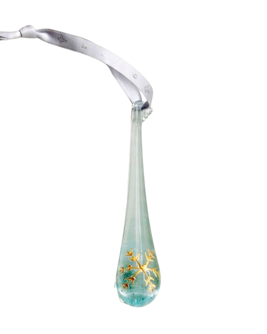 2026 Clear with Gold Snowflake Tear Drop